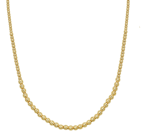 14K Graduated Bead Necklace
