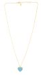 14K Gold Turquoise Paste Heart Necklace