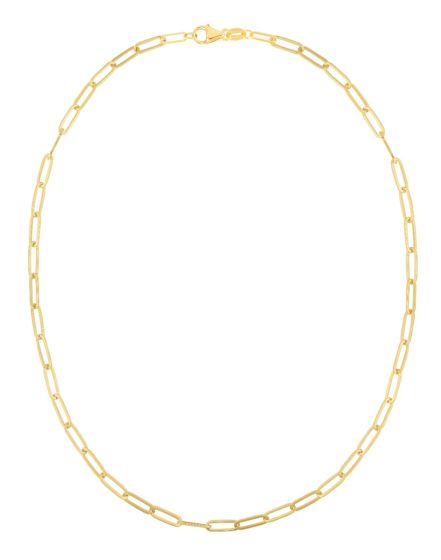 14K 4mm Paperclip Chain