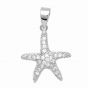 Silver Mini CZ Starfish Pendant