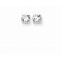 Silver 6MM Round CZ Earring 