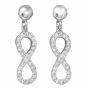 Silver CZ Infinity Drop Earrings