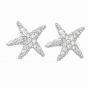 Silver Mini CZ Starfish Stud Earrings