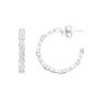 Silver 20x3mm Marquise & Round CZ C Hoops 