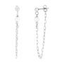 Silver Pearl Chain Front-to-Back Earrings