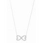 Silver 18" CZ Infinity Hearts Necklace