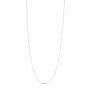 Silver Mirror Link Single Strand Long Necklace 