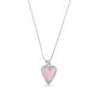 Silver Pink Enamel Heart Necklace