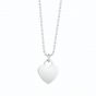 Silver Polished Heart Charm Necklace