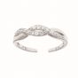 Silver Woven CZ Toe Ring