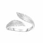 Silver Polished Leaf Bypass Toe Ring