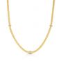 14K Gold Woven Stationed Diamond Necklace