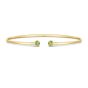 14K Peridot Open Cuff Bangle