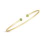 14K Peridot Open Cuff Bangle