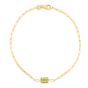 14K Peridot Paperclip Bracelet