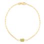 14K Peridot Paperclip Bracelet