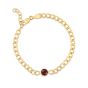 14K Garnet Curb Chain Bracelet