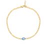 14K Blue Topaz Mirrored Chain