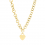14K Heart Tag & Rolo Link Necklace 