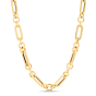 14K Gold Metropolitan Alternating Paperclip Round Links Chain 