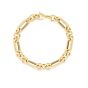 14K Gold Alternating Paperclip Round Links Chain 