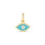 14K Blue Enamel Evil Eye Charm