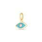 14K Blue Enamel Evil Eye Charm