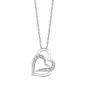 Silver Diamond .07ct Hearts Necklace 