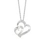 Silver Diamond .03ct Hearts Necklace 