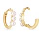 14K Gold Pearl Huggie Earring