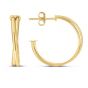 14K Gold Large Crossover Hoops