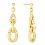 14K Gold Chain Pera Link Drop Earrings