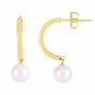 14K Pearl Half-Hoop Earrings