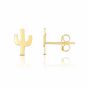 14K Gold Mini Cactus Stud Earrings