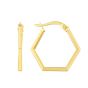 14K Gold Hexagon Hoop Earrings