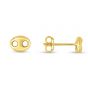 14K Gold Mariner Link Button Earrings