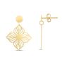 14K Flower Cutout Drop Earrings