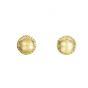 14K Gold Satin Bead and Diamond Cut Post Earring