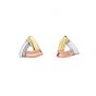 14K Tri-color Gold Triangle Stud Earring