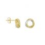 14K Gold Diamond Cut & Polished Open Center Love Knot Stud Earring