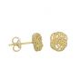 14K Gold Diamond Cut Love Knot Stud Earring