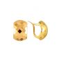 14K Gold Faceted Huggie Earring