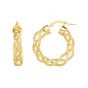 14K Gold Braided Twist Hoop Earring