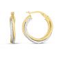 14K Two-tone Twisted Hoops