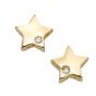 14K Gold .01ct Diamond Star Stud Celestial Earring