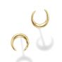 14K Gold Crescent Stud Earring