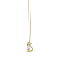 14K Gold Popcorn Kitten Necklace