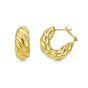 14K Gold Italian Cable Large Omega Back Hoops