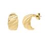 14K Gold Italian Cable Twist Half-Moon Earrings
