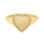 14K Gold Popcorn Bead Heart Ring
